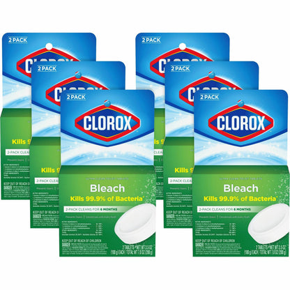 Clorox Ultra Clean Toilet Tablets Bleach, 3.5 oz., 2/Pack, 6 Packs/Carton