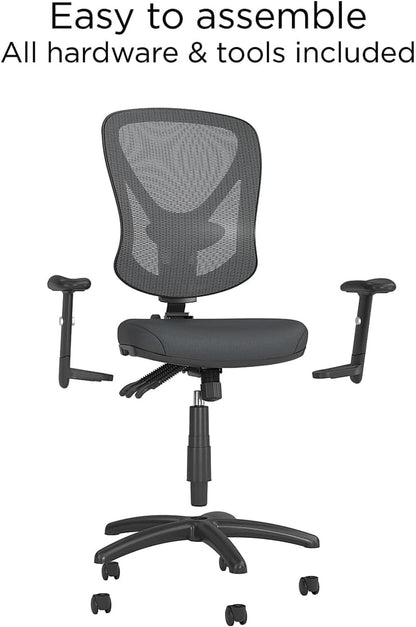 Staples Carder Ergonomic Fabric Swivel Computer and Desk Chair, Black