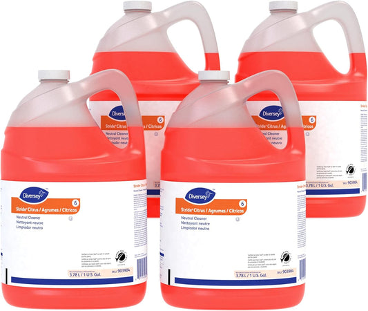 Diversey Stride Citrus Neutral Floor Cleaner, 1 Gallon, 4/Carton