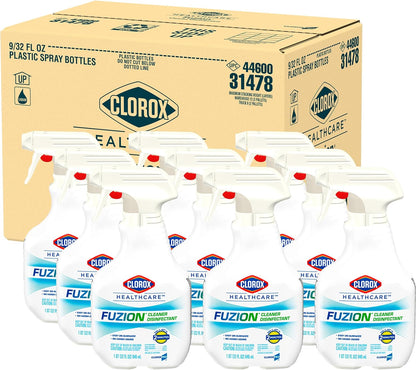 Clorox Healthcare Fuzion All-Purpose Cleaners & Spray Disinfectant, Unscented, 32 oz., 9/Carton