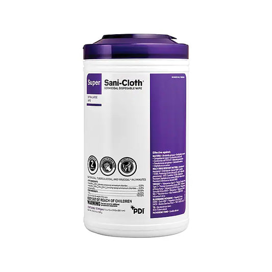 PDI Super Sani-Cloth Disinfecting Wipes, 75 Wipes/Canister, 6 Canisters/Carton