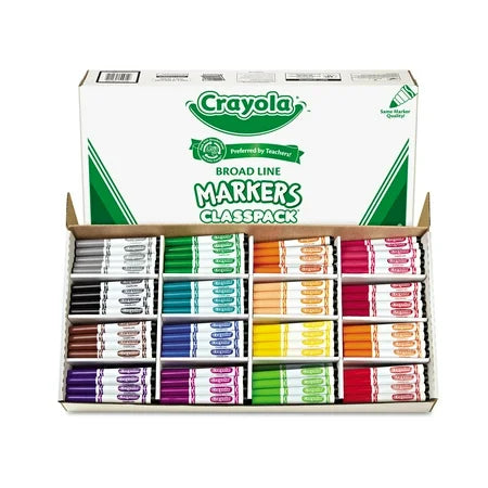 Crayola Kid's Markers, Broad Line, Assorted Colors, 256/Carton