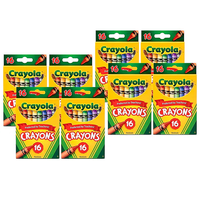 Crayola Crayons, 16/Box, 8 Boxes