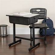 Flash Furniture Plastic Student Desk, Grey